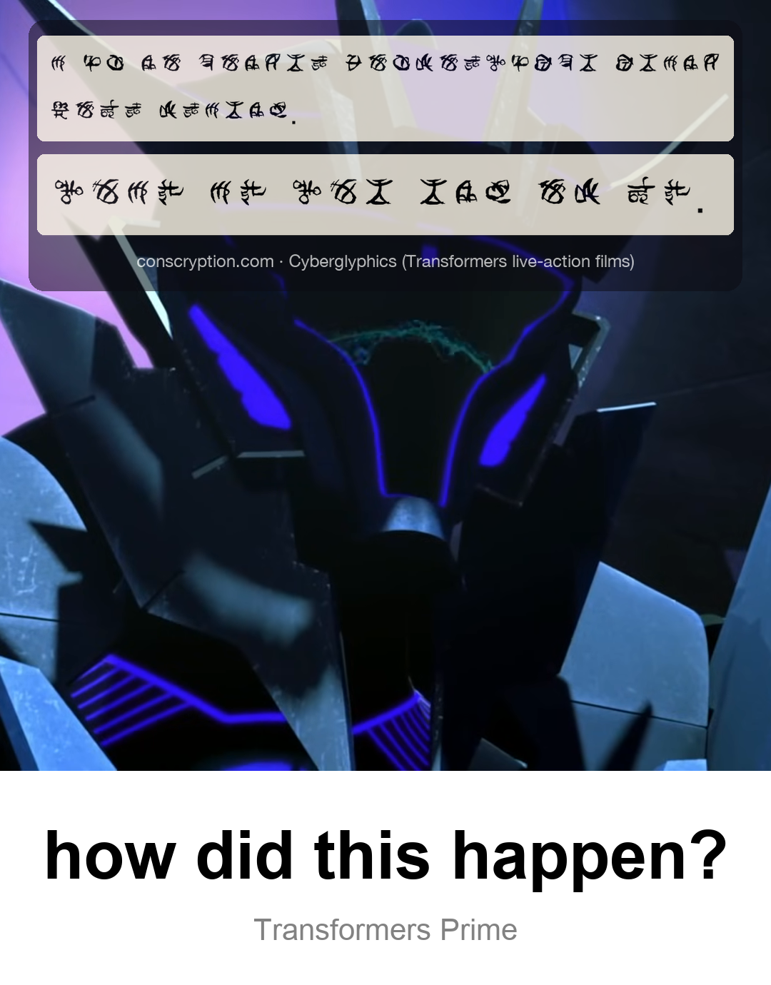 Soundwave’s Baby Hotline (Cyberglyphics (Transformers live-action films))