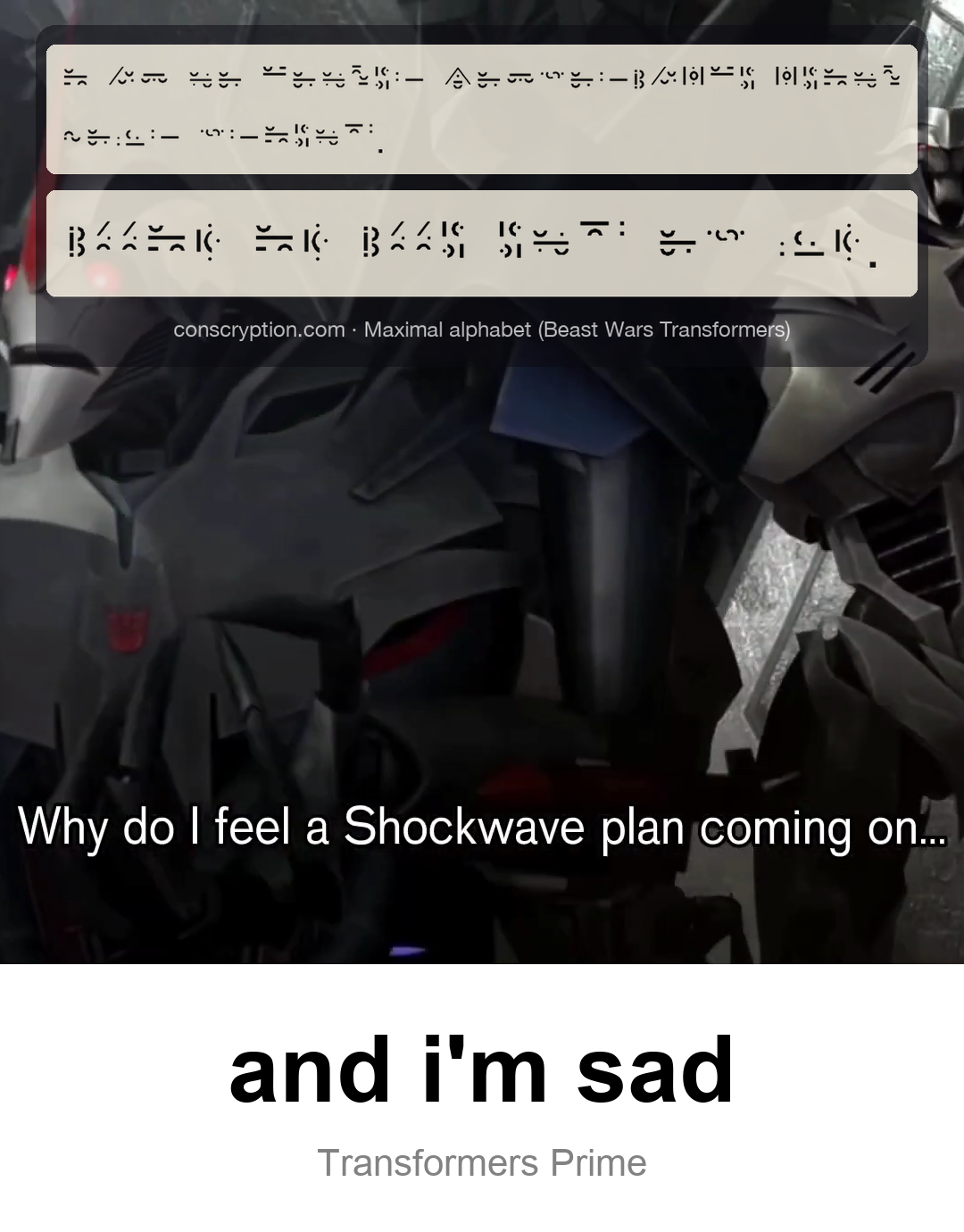 Save Our Starscream Apology Video (Maximal alphabet (Beast Wars Transformers))