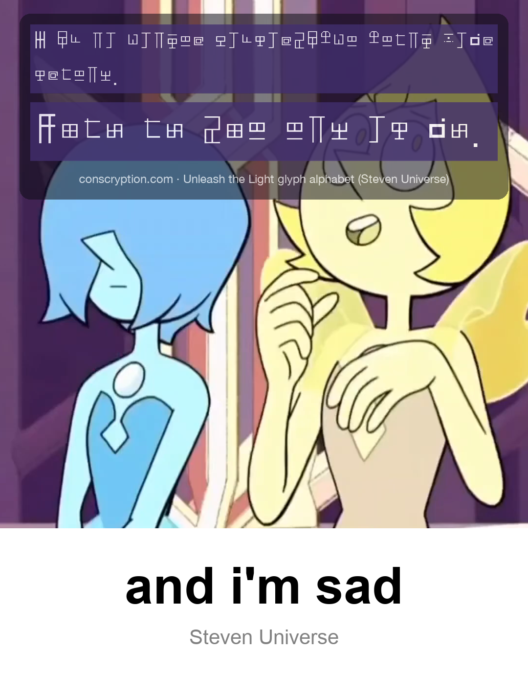 Pearl’s More Profound Bond (Unleash the Light glyph alphabet (Steven Universe))