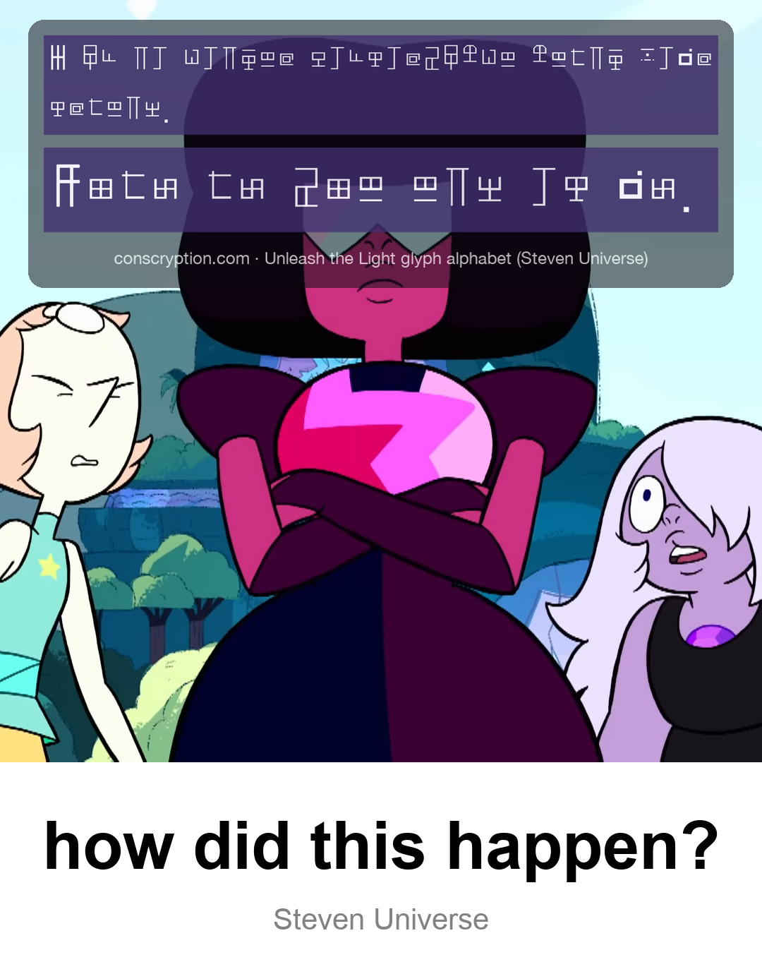 The Ultimate Fusion Showdown (Unleash the Light glyph alphabet (Steven Universe))