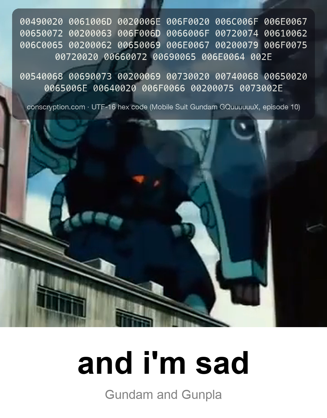 Char’s Premium Red Upgrade (UTF-16 hex code (Mobile Suit Gundam GQuuuuuuX, episode 10))