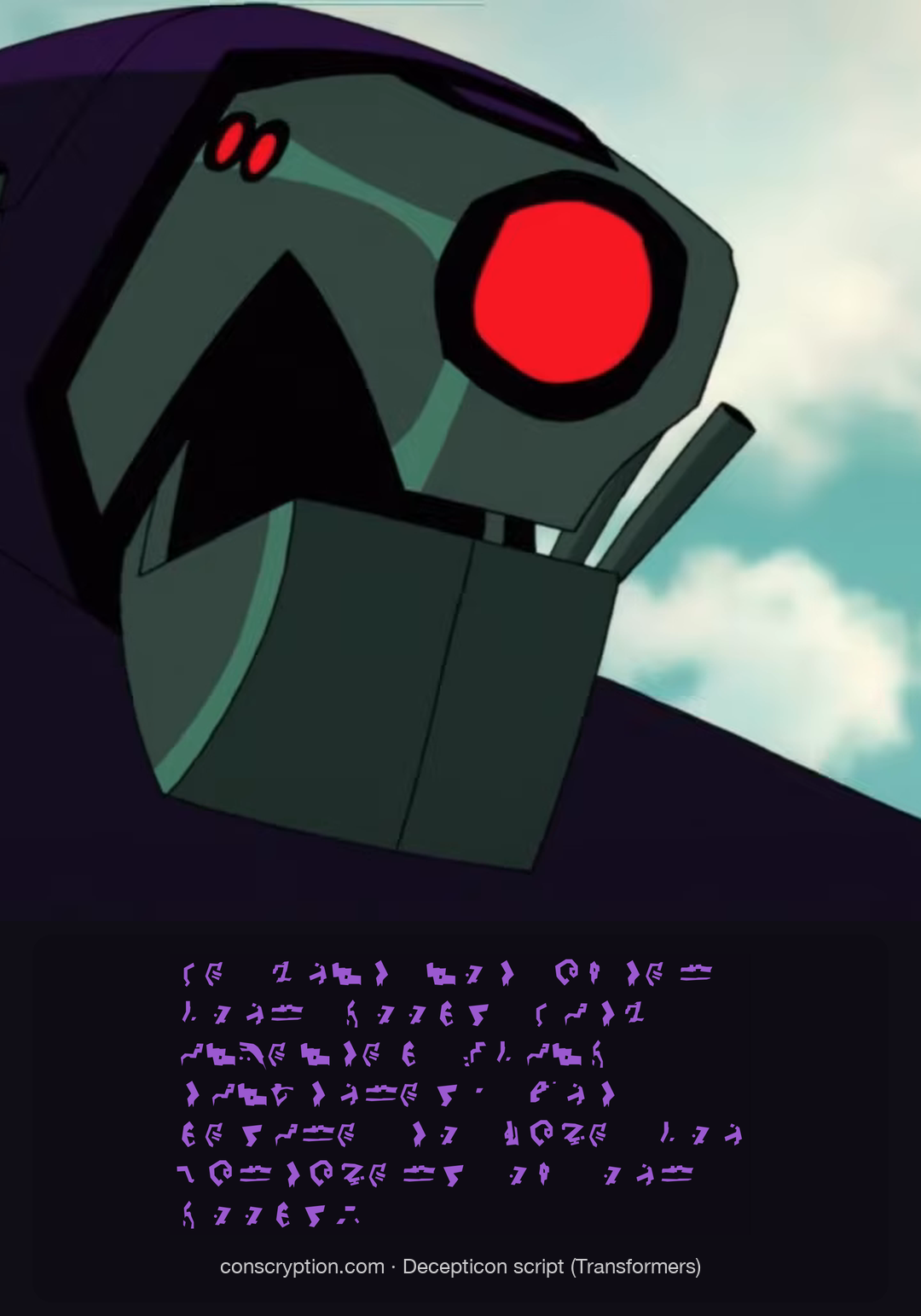 Lugnut’s Number One (Decepticon script (Transformers))