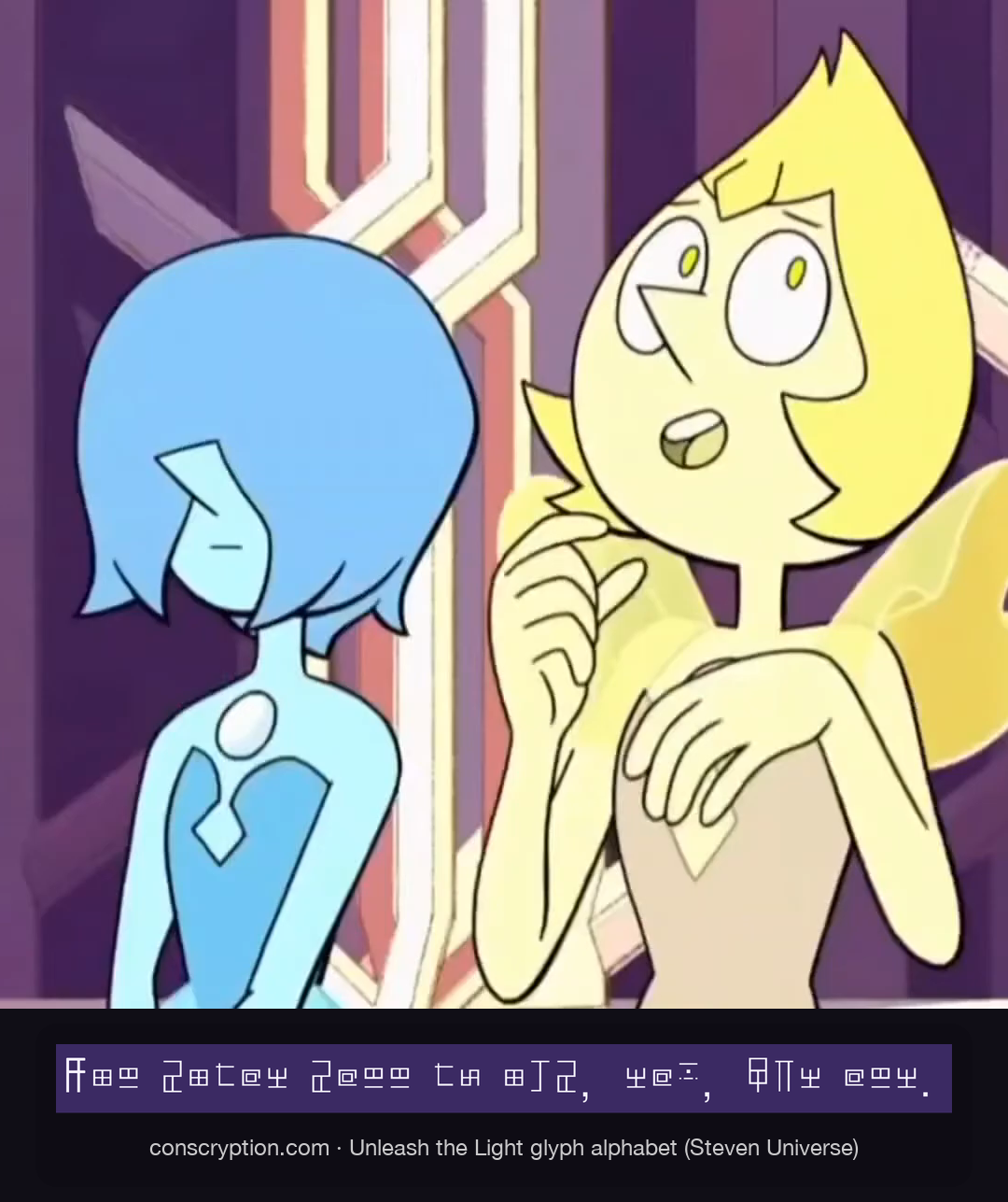 Pearl’s More Profound Bond (Unleash the Light glyph alphabet (Steven Universe))