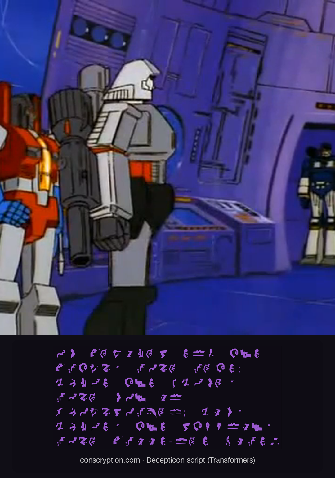 The Ultimate Starscream Roll Call (Decepticon script (Transformers))